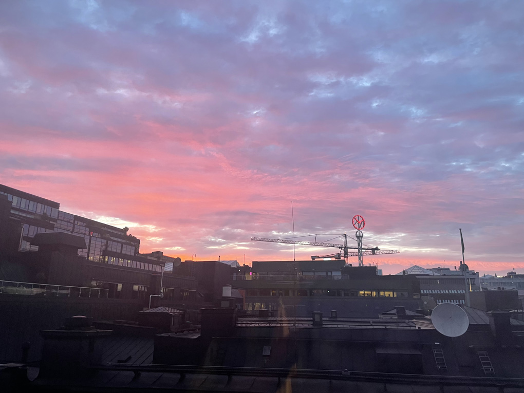 View of Stockholm skyline at dusk