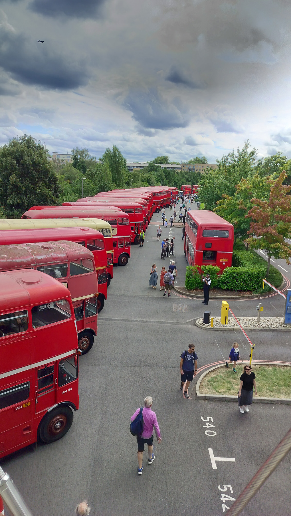 A line of red, Routemaster buses (the 