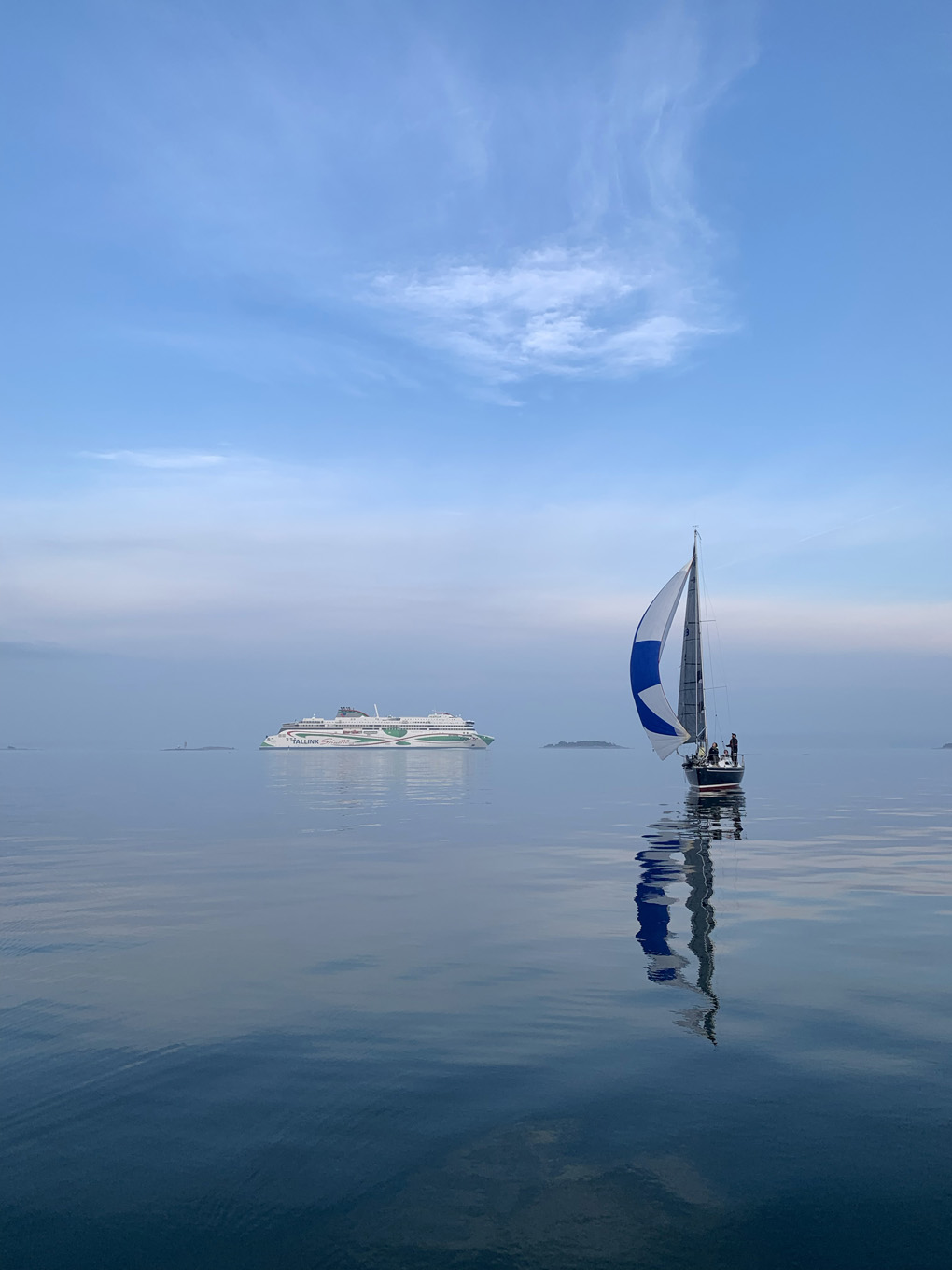 Sailing boat at sea.