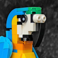 Blue parrot made of Lego