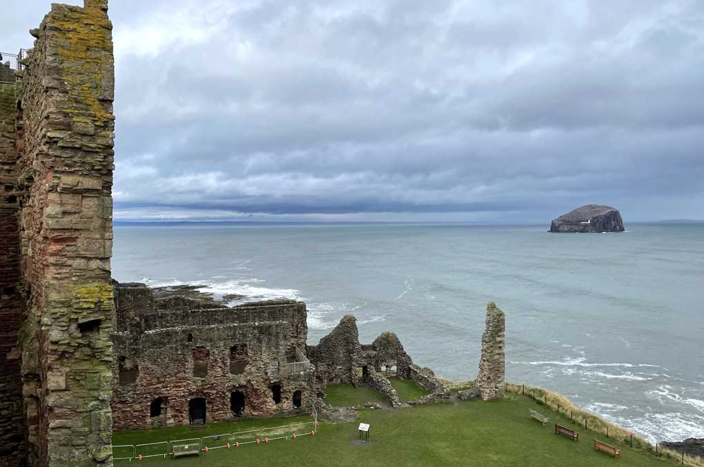 View from castle ruins on a coast